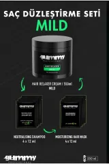 Gummy Saç Düzleştirici Mild Relaxer Unisex 550ml Saç Düzleştirici Set
